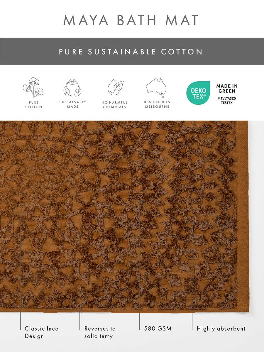 Maya Bath Mat in Bronze
