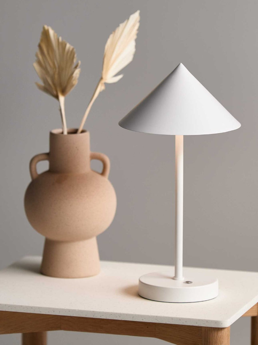 Floris Portable Desk Lamp in White