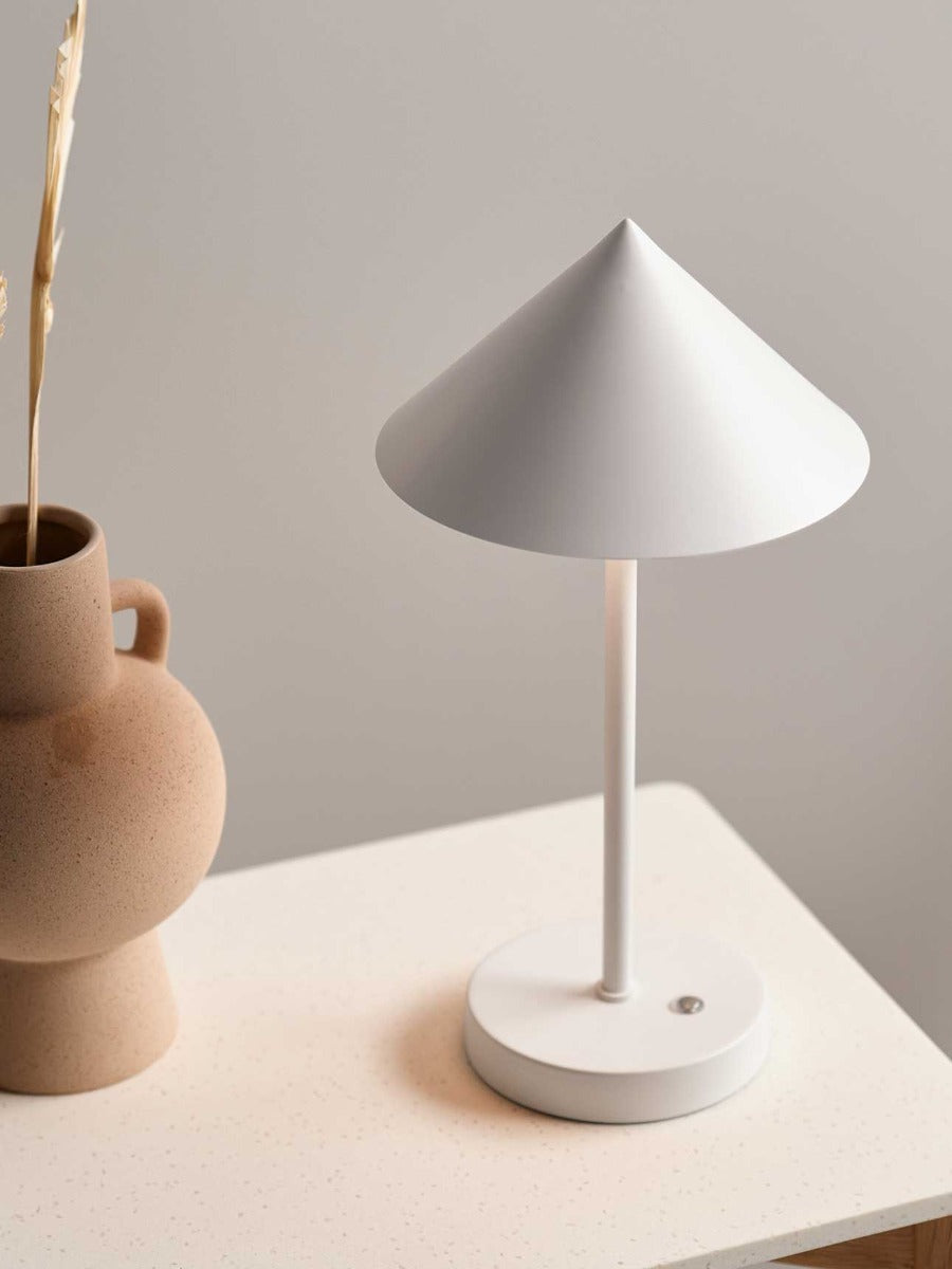 Floris Portable Desk Lamp in White