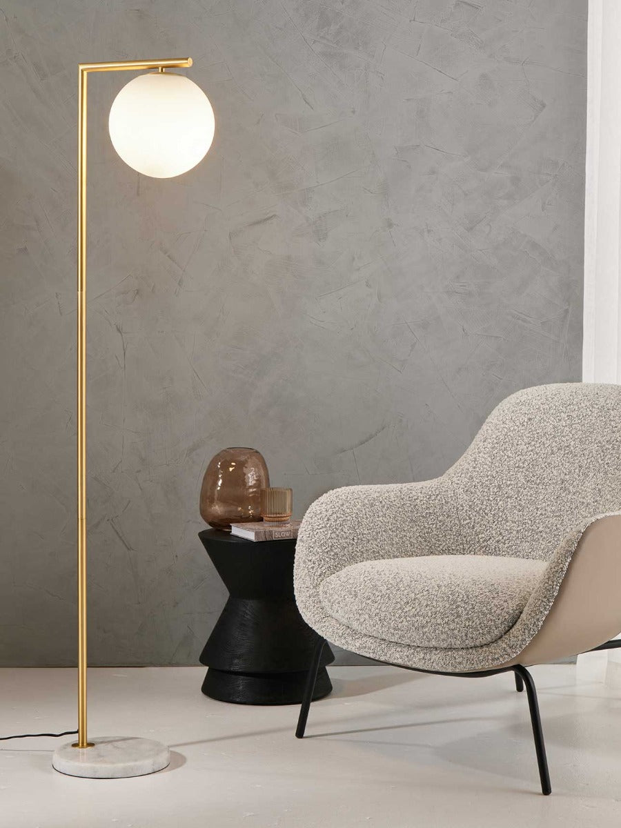 Remi Floor Lamp in Brass & Marble