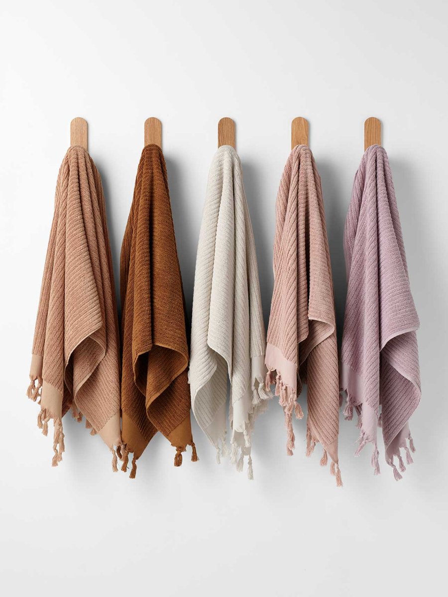 Paros Rib Bath Towel in Sand