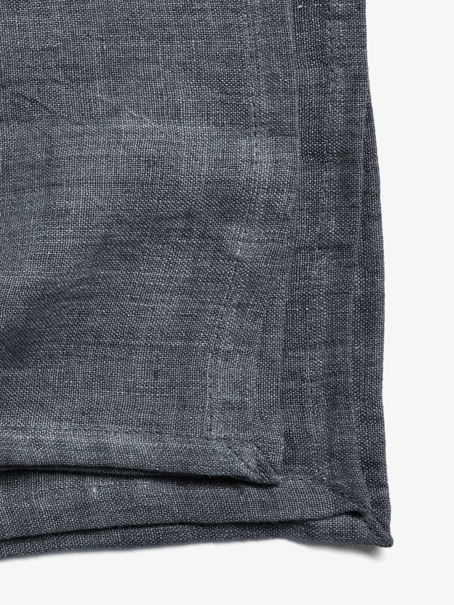 Vintage Linen Napkins in Charcoal - Set of 4