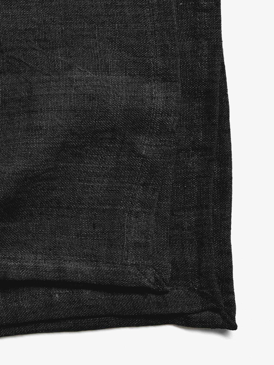 Vintage Linen Napkins in Black - Set of 4