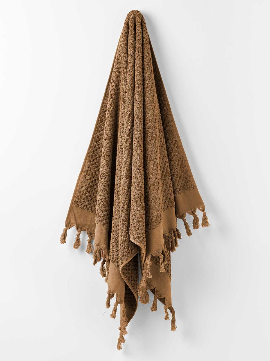 Milos Bath Towel Set in Caramel