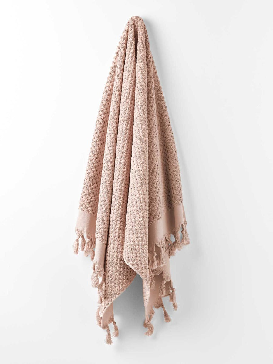 Milos Bath Towel in Pink Clay