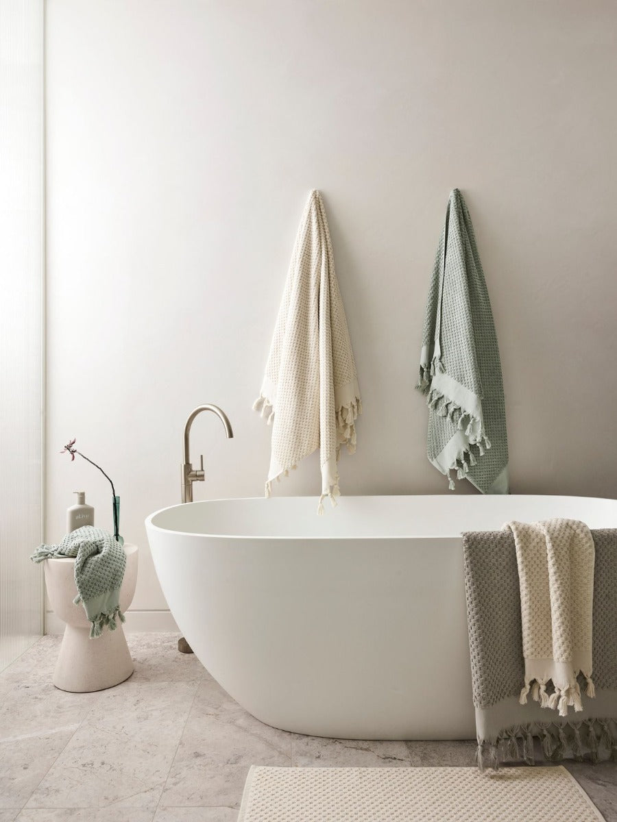 Milos Bath Towel in Sage