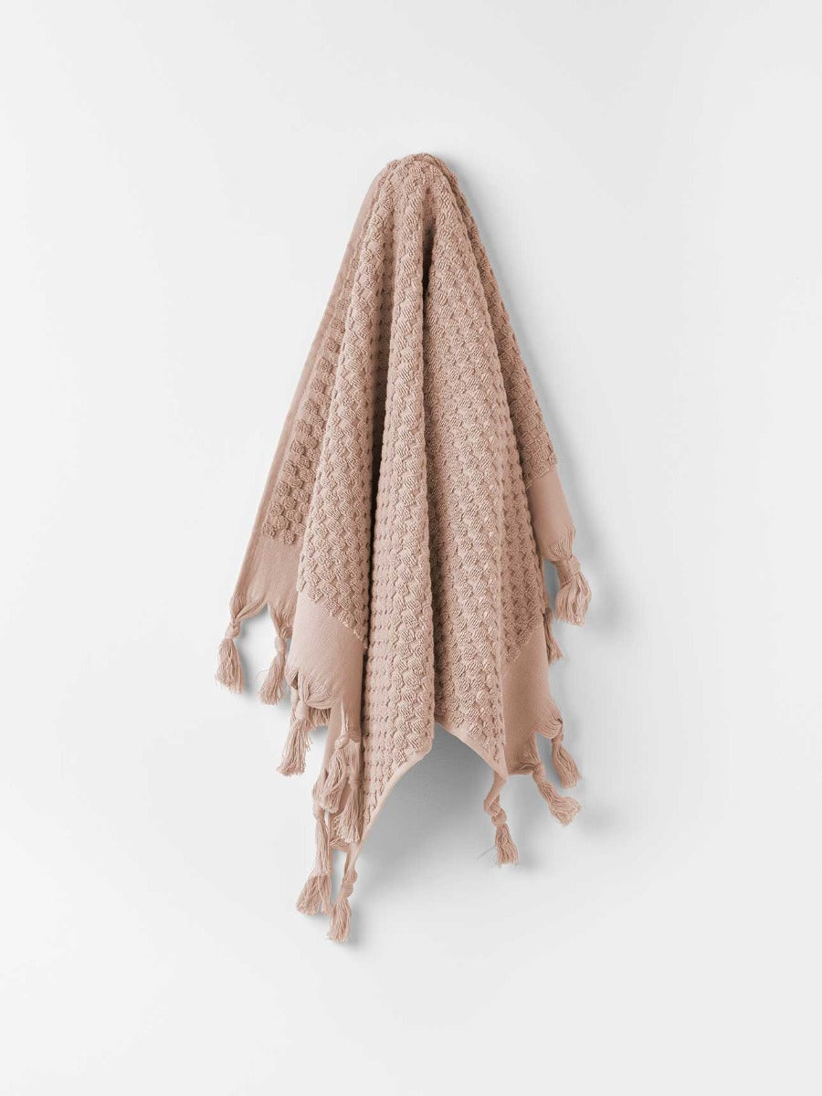 Milos Hand Towel in Pink Clay