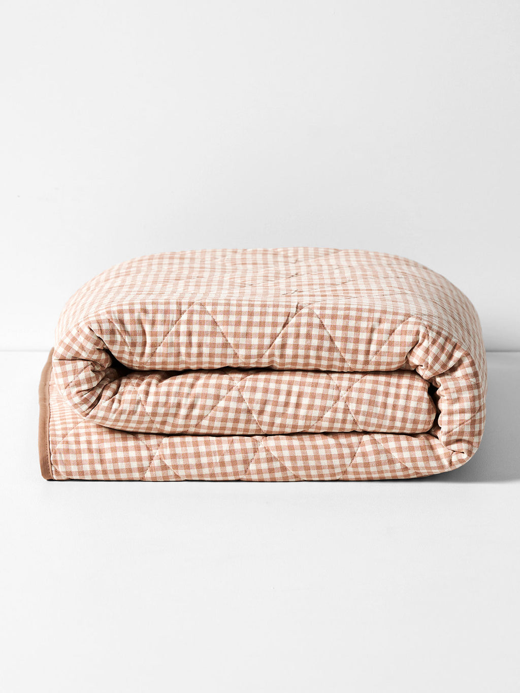 Mini Gingham Coverlet in Clay