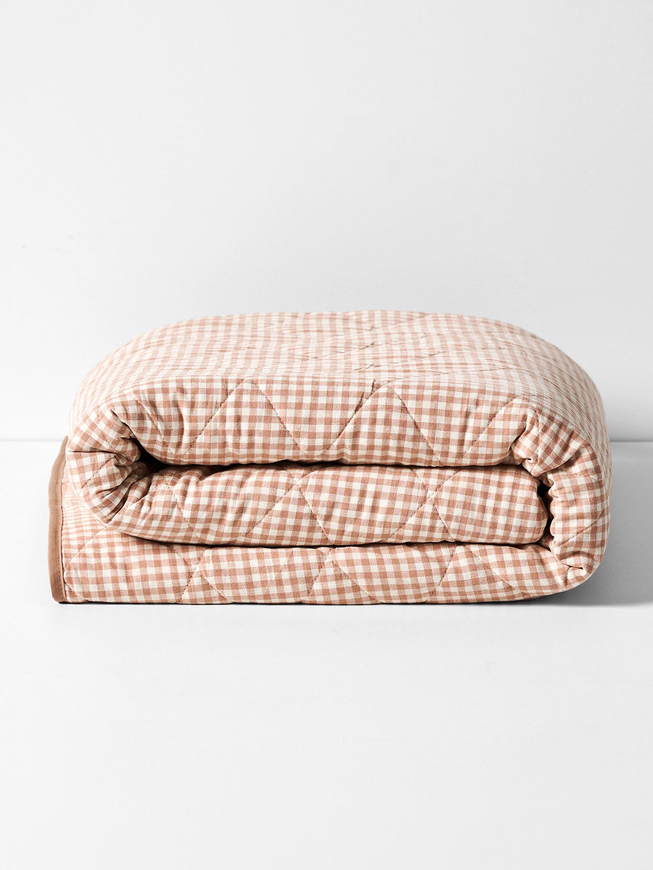Mini Gingham Coverlet in Clay