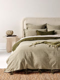 Mini Gingham Quilt Cover in Olive