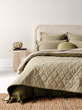 Mini Gingham Coverlet in Olive