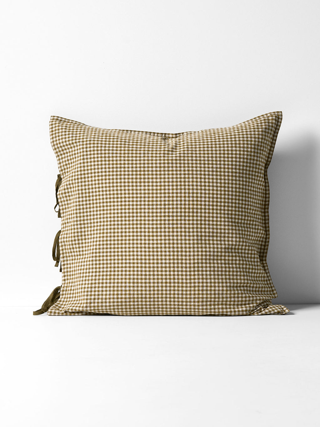 Mini Gingham European Pillowcase in Olive