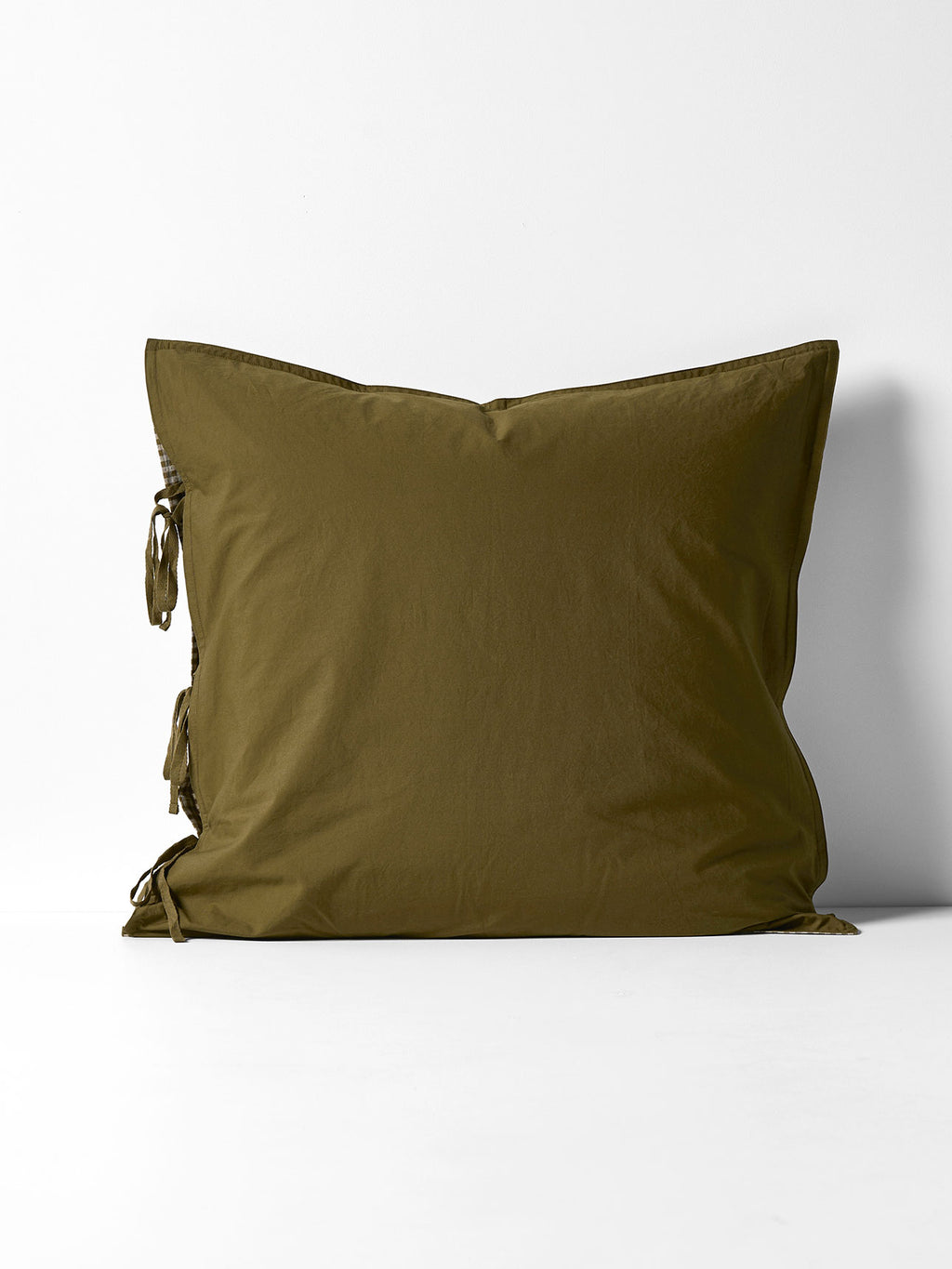Mini Gingham European Pillowcase in Olive