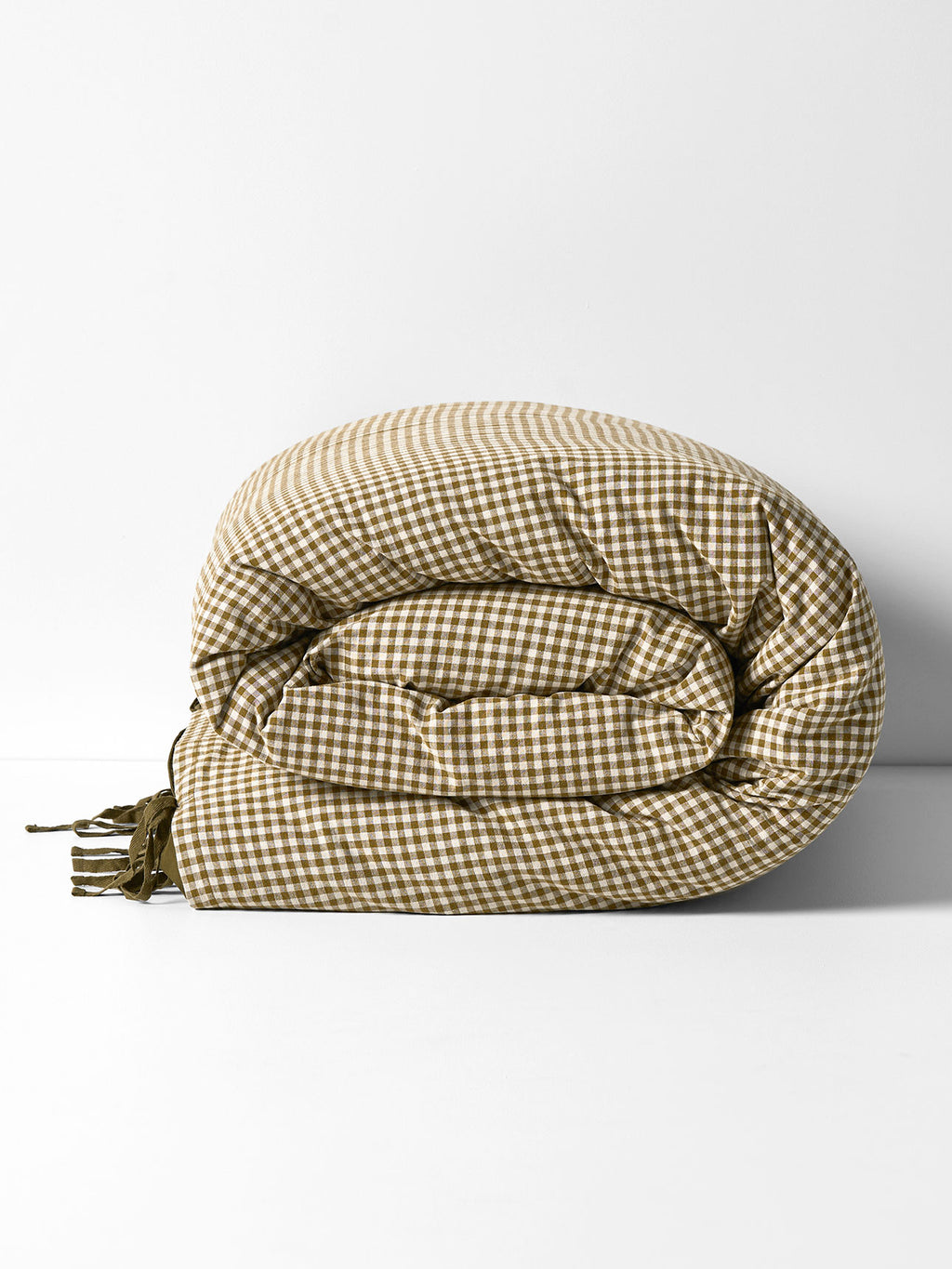 Mini Gingham Quilt Cover in Olive