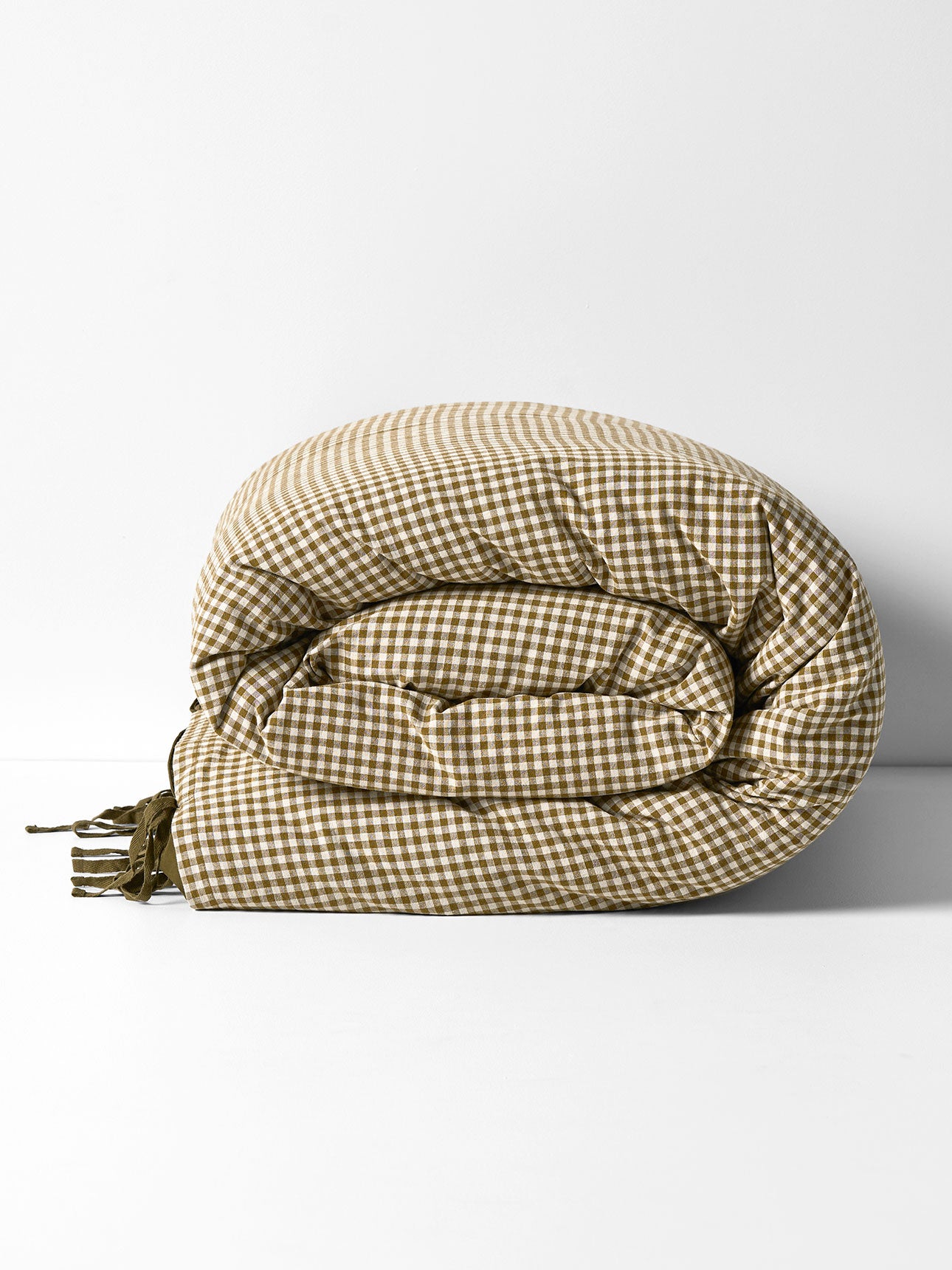 Mini Gingham Quilt Cover in Olive