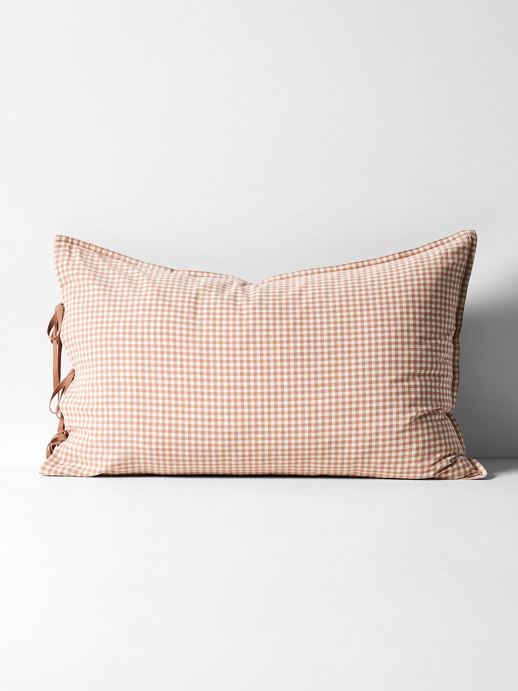 Mini Gingham Standard Pillowcase in Clay