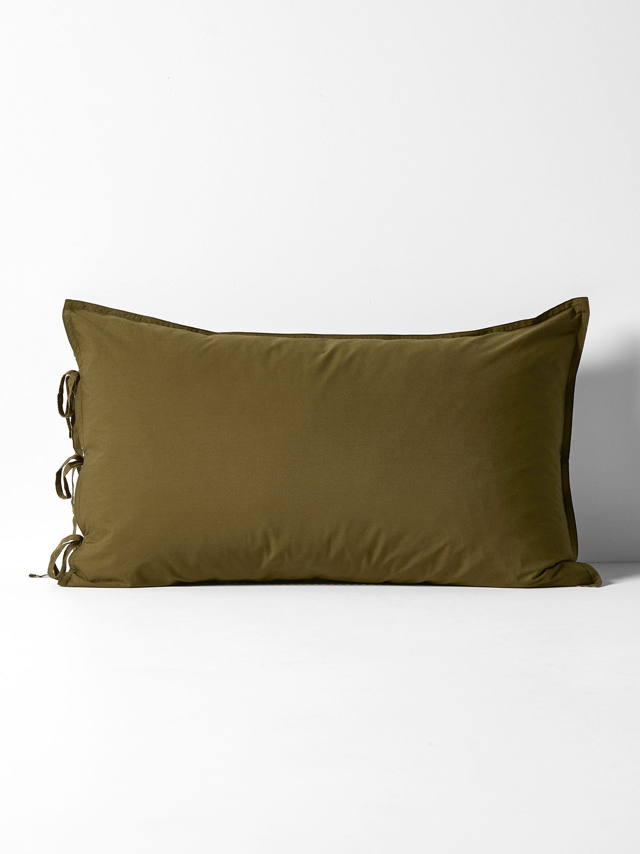 Mini Gingham Standard Pillowcase in Olive