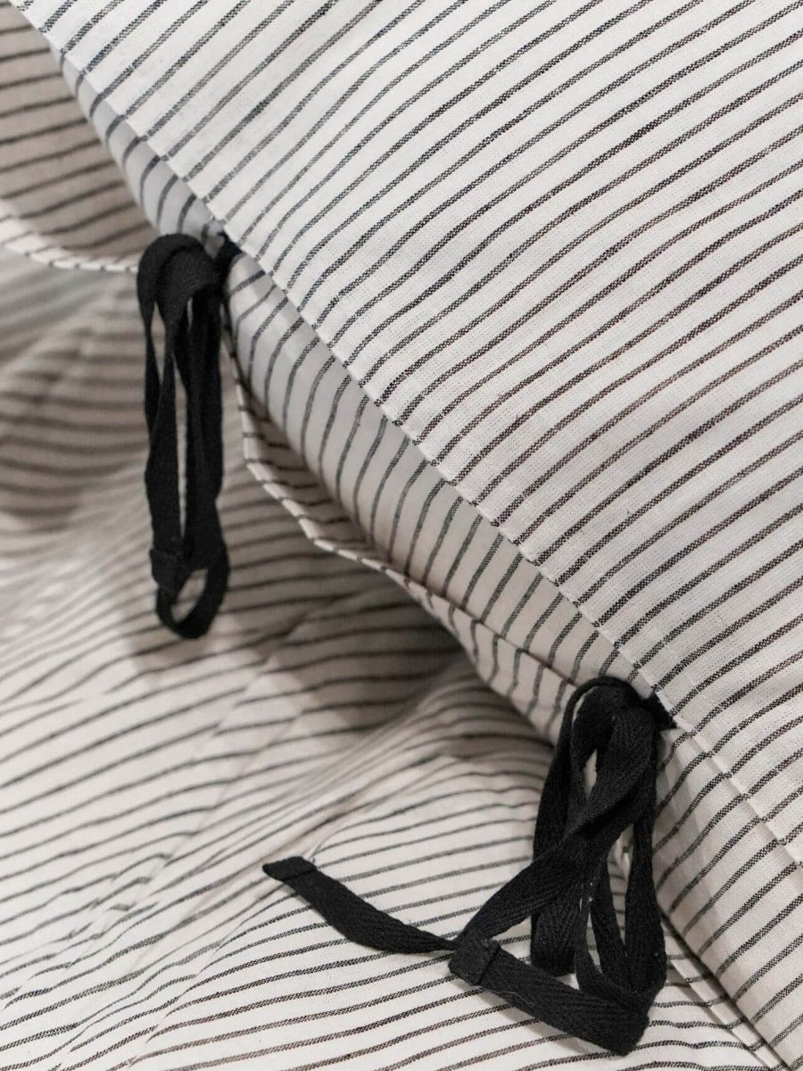 Mini Stripe Quilt Cover in Smoke