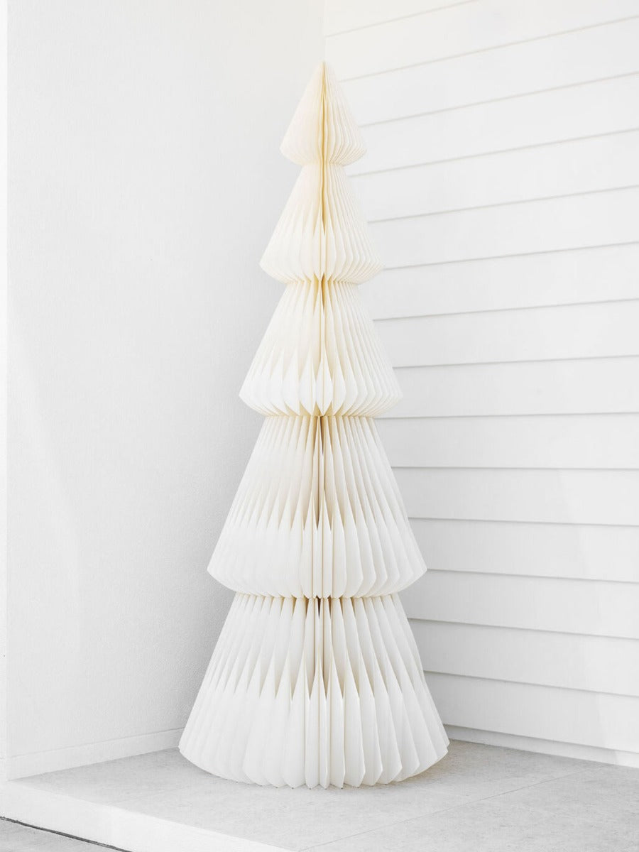 Evergreen Paper Standing Tree in Antique White - 130cm