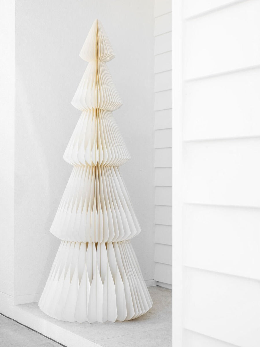 Evergreen Paper Standing Tree in Antique White - 130cm