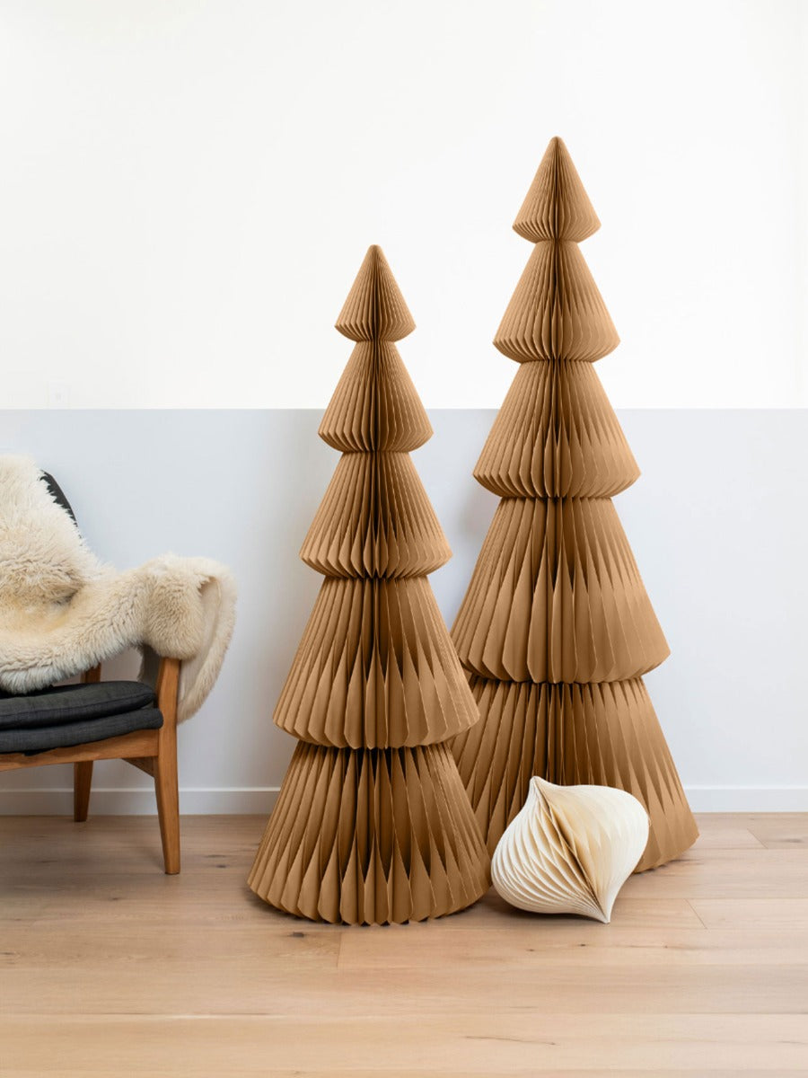 Evergreen Paper Standing Tree in Flaxseed - 130cm
