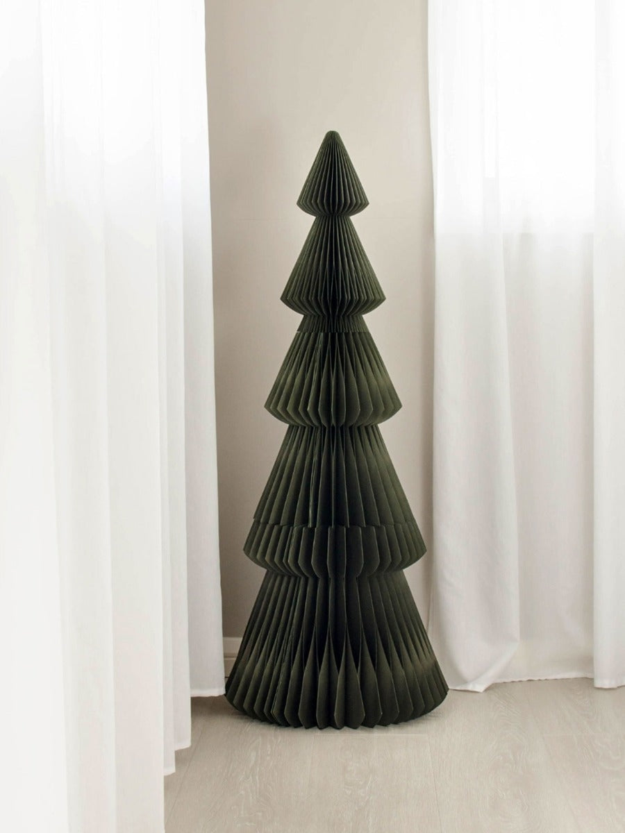 Evergreen Paper Standing Tree in Olive - 180cm