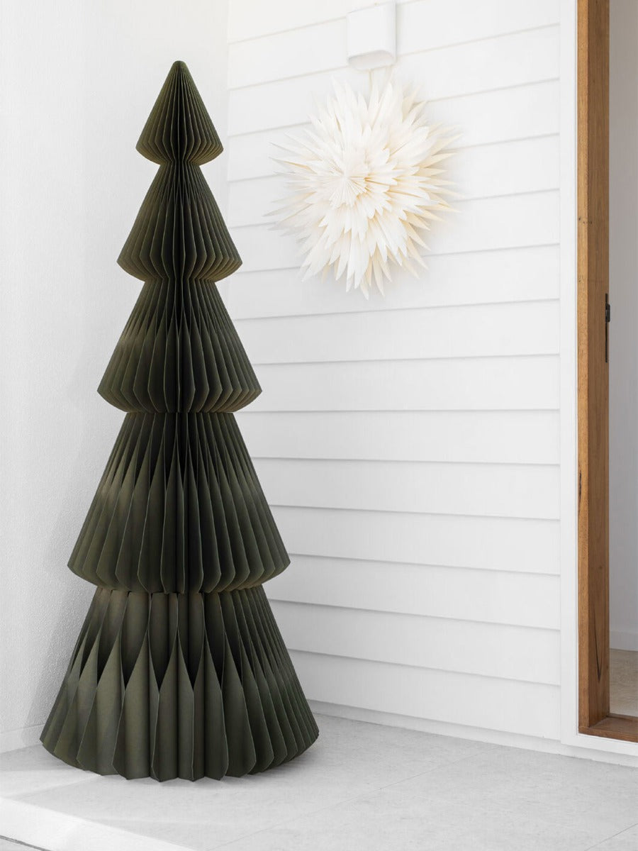 Evergreen Paper Standing Tree in Olive - 180cm