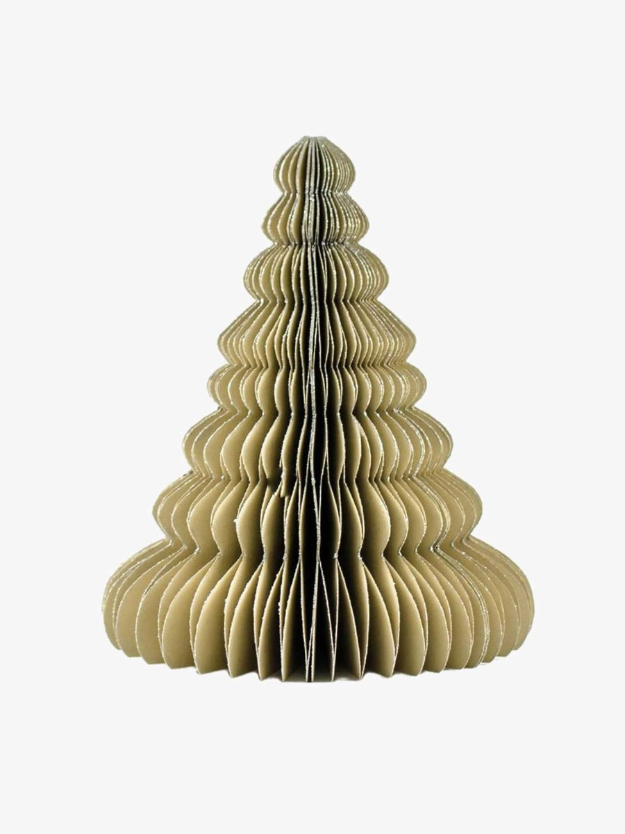 Glitter Edge Standing Christmas Tree in Olive - 24cm