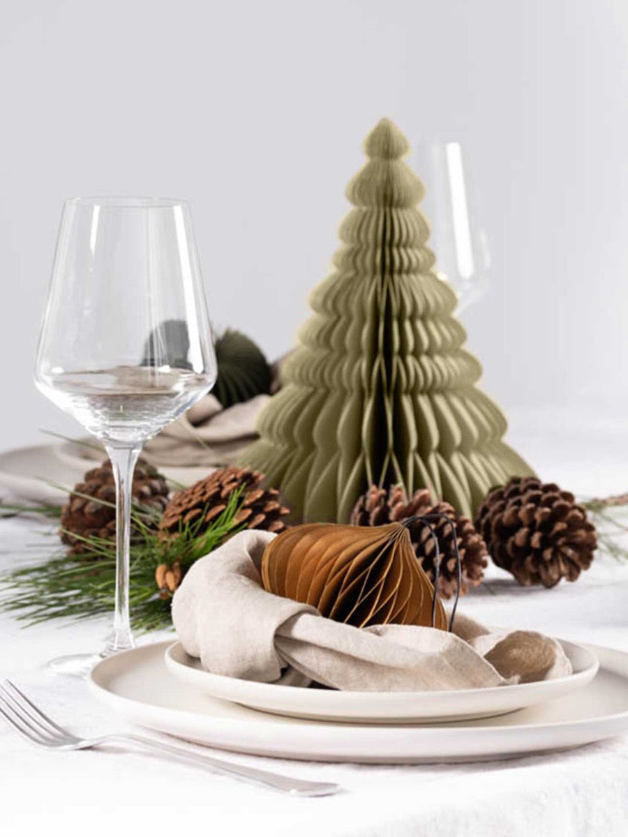 Glitter Edge Standing Christmas Tree in Olive - 24cm