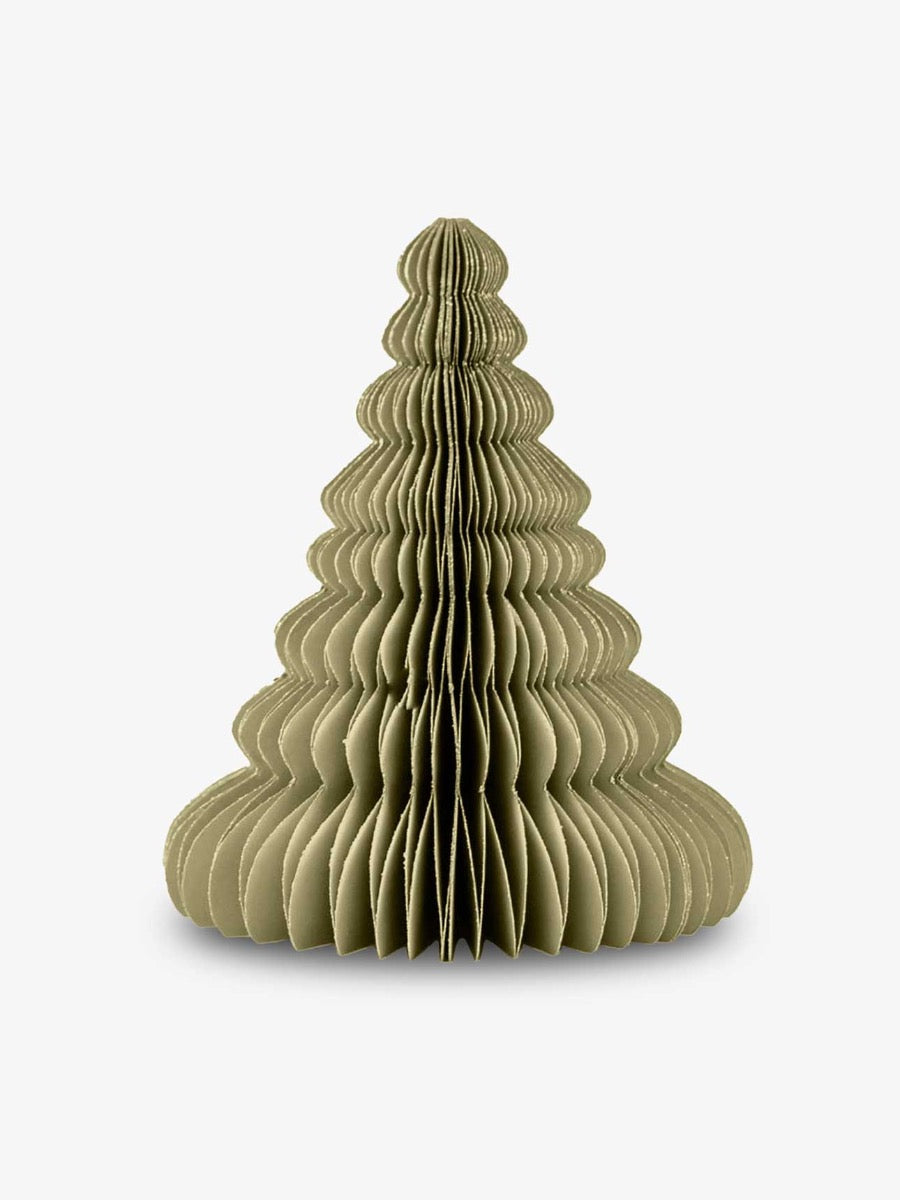 Glitter Edge Standing Christmas Tree in Olive - 24cm