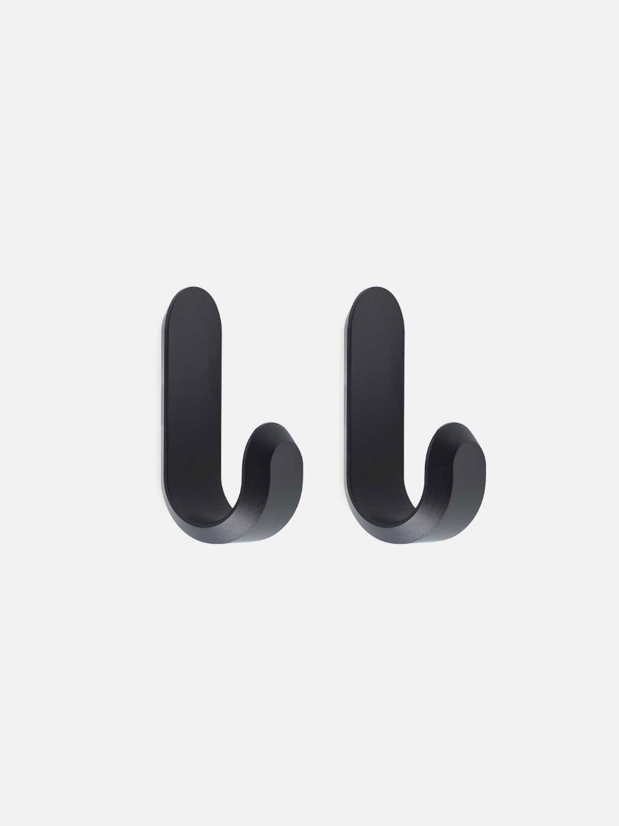 Curve Mini Hook in Matte Black - Set of 2