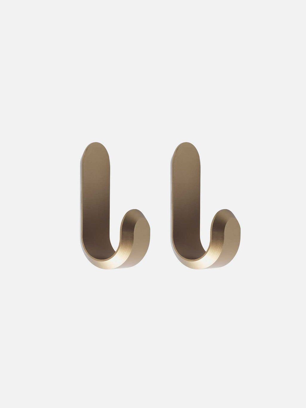 Curve Mini Hook in Matte Gold - Set of 2