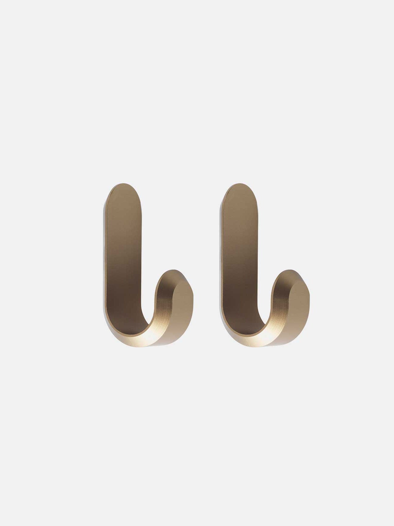 Curve Mini Hook Set of 2- Matte Gold