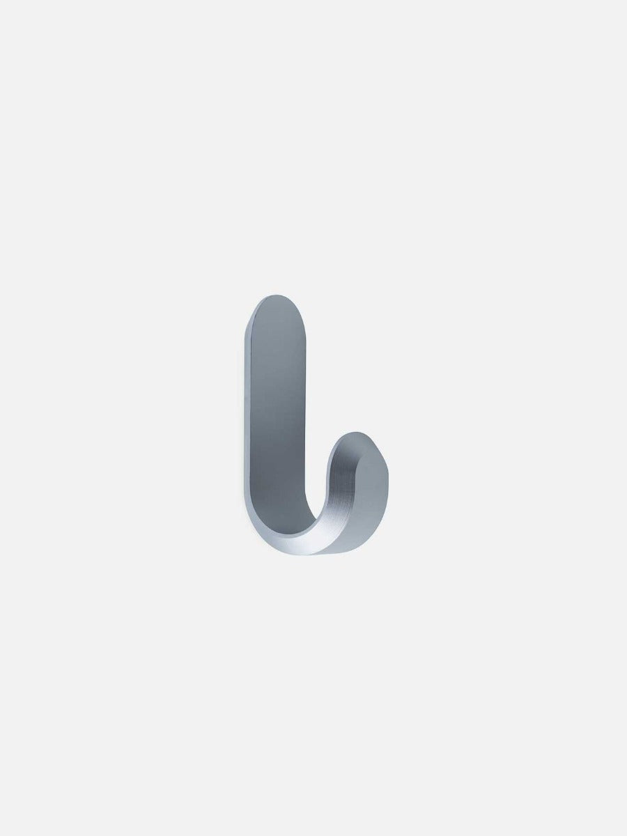 Curve Mini Hook in Matte Silver - Set of 2
