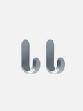 Curve Mini Hook in Matte Silver - Set of 2