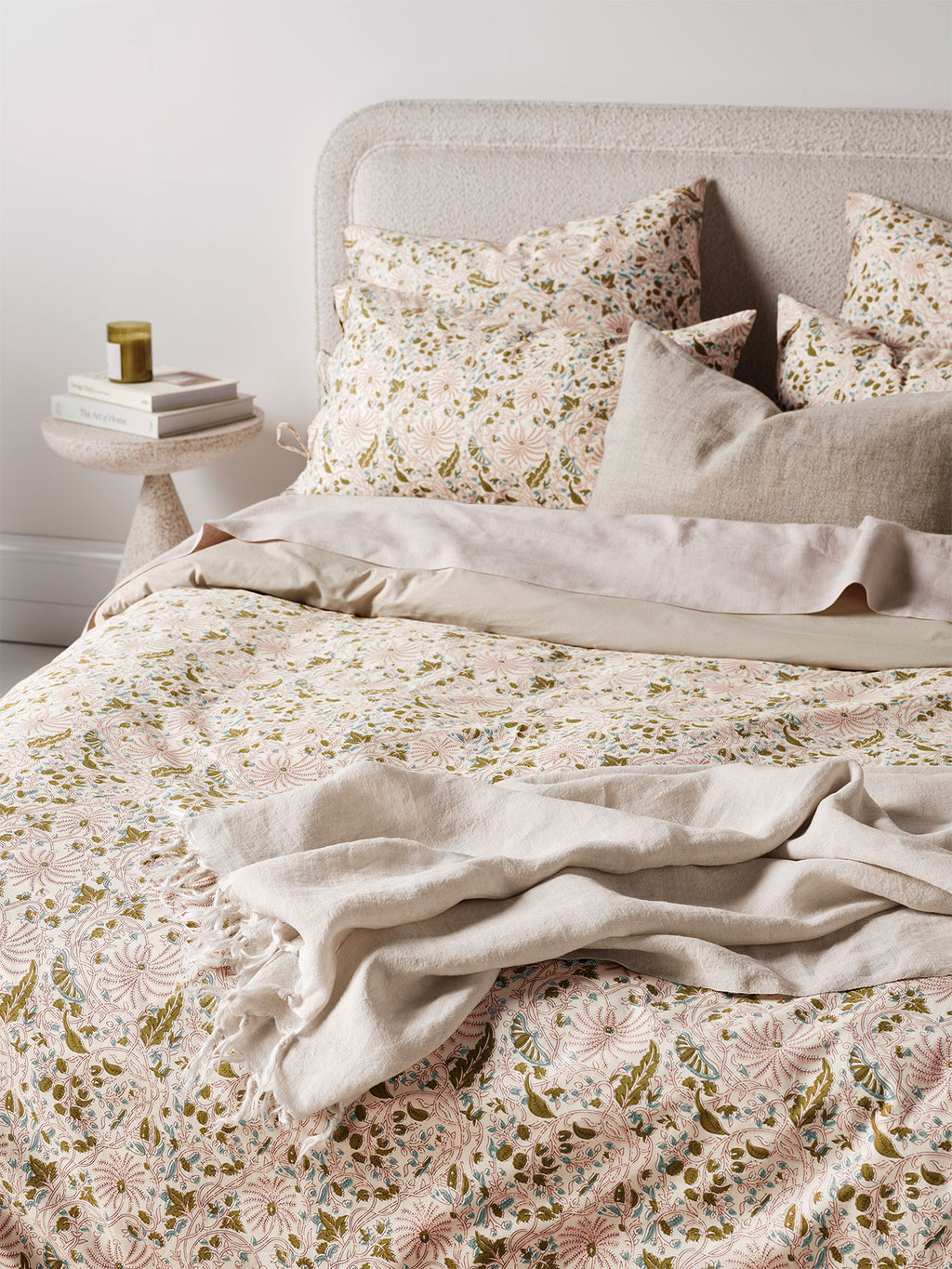 Oasis Quilt Cover in Blush
