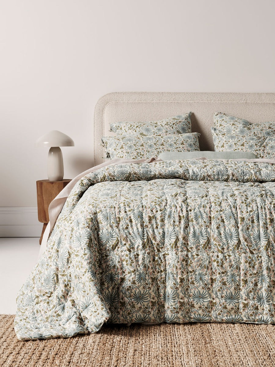 Oasis Coverlet in Teal