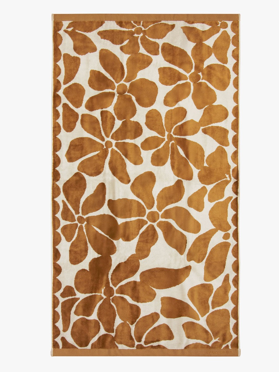 Palma Petal Bath Towel Set in Bronze & Sand