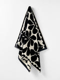 Palma Petal Australian Cotton Beach Towel in Black & Sand