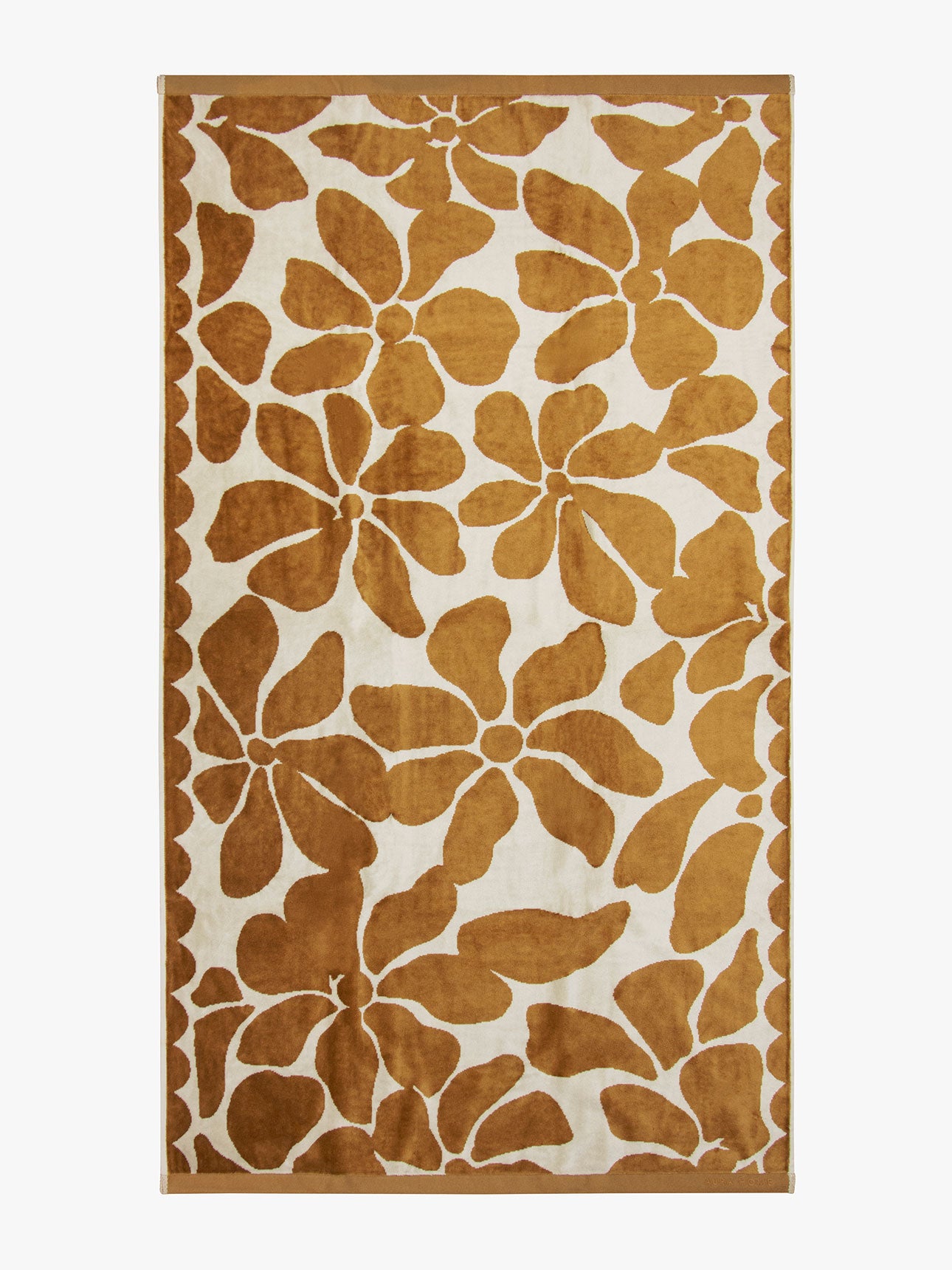 Palma Petal Australian Cotton Beach Towel in Bronze & Sand