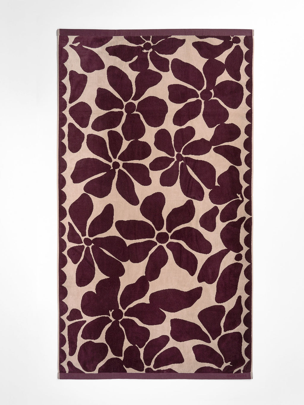Palma Petal Australian Cotton Beach Towel in Mulberry & Shell