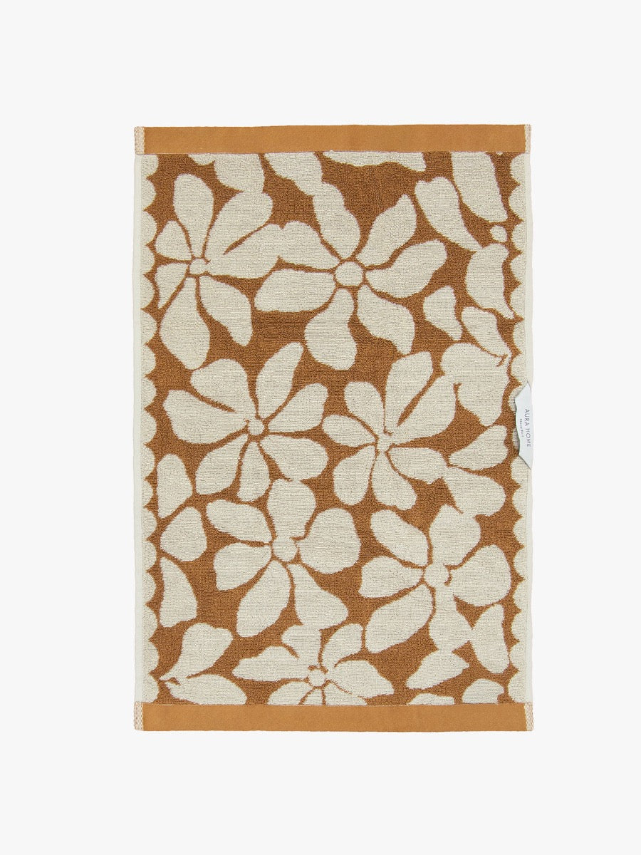 Palma Petal Hand Towel in Bronze & Sand