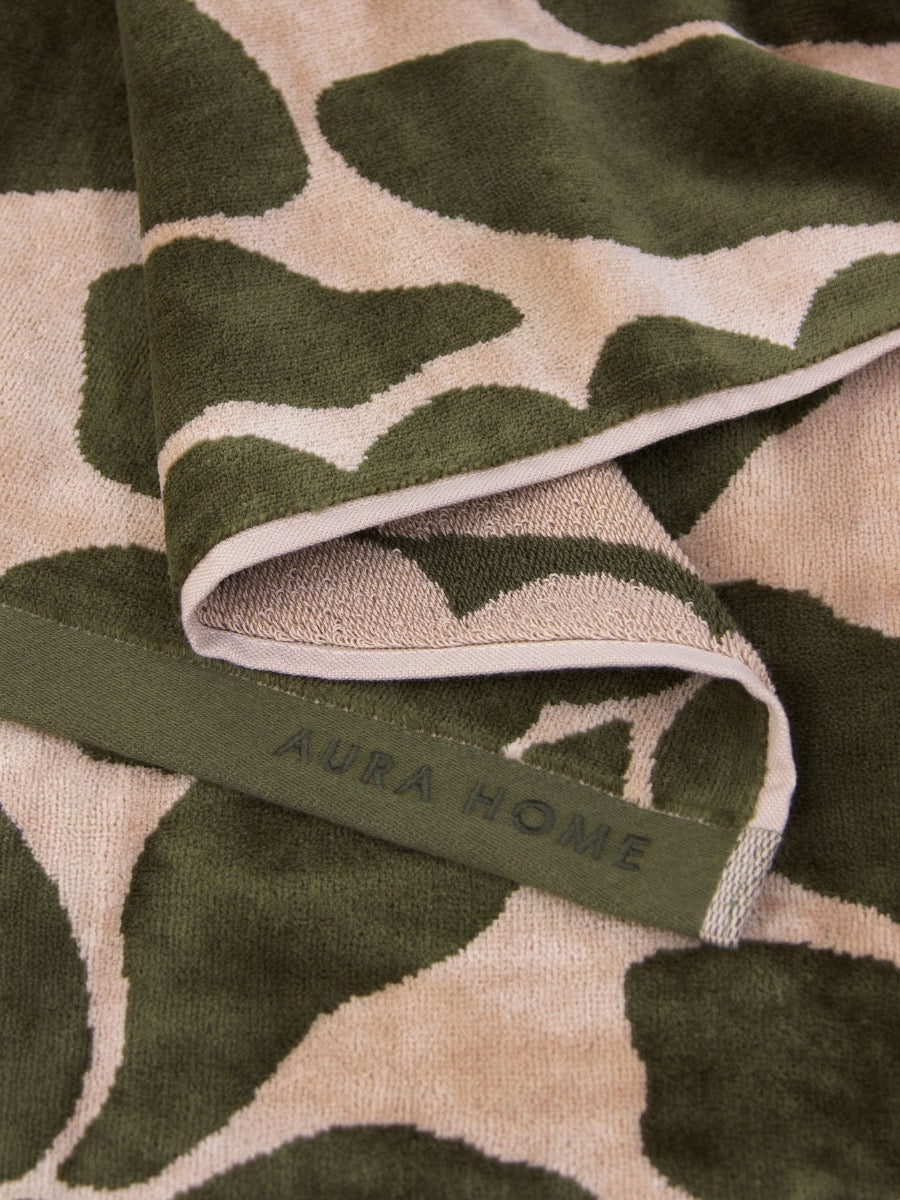 Palma Petal Australian Cotton Beach Towel in Caper & Shell