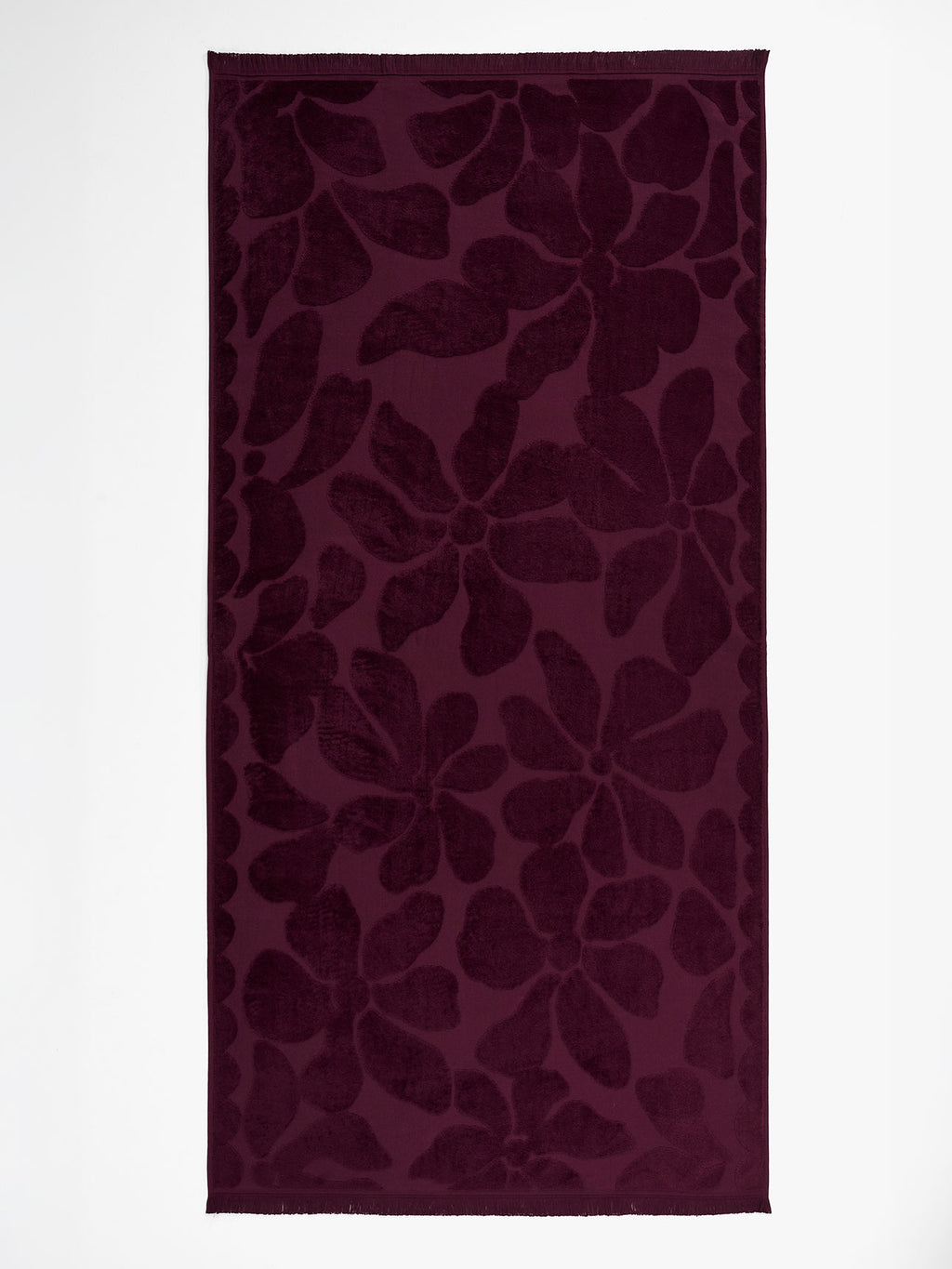 Palma Fringe Bath Towel in Mulberry