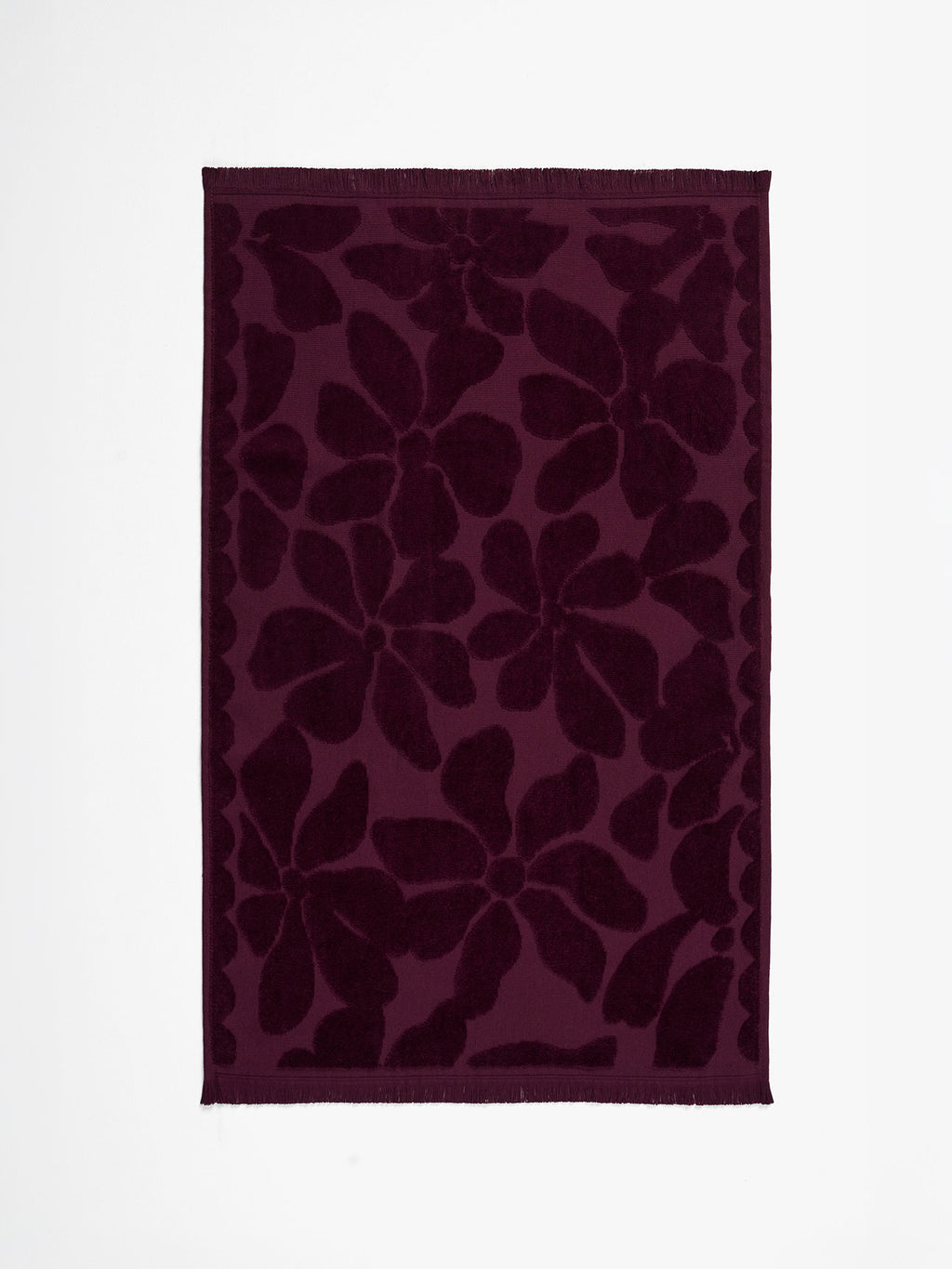 Palma Fringe Bath Towel Set in Mulberry