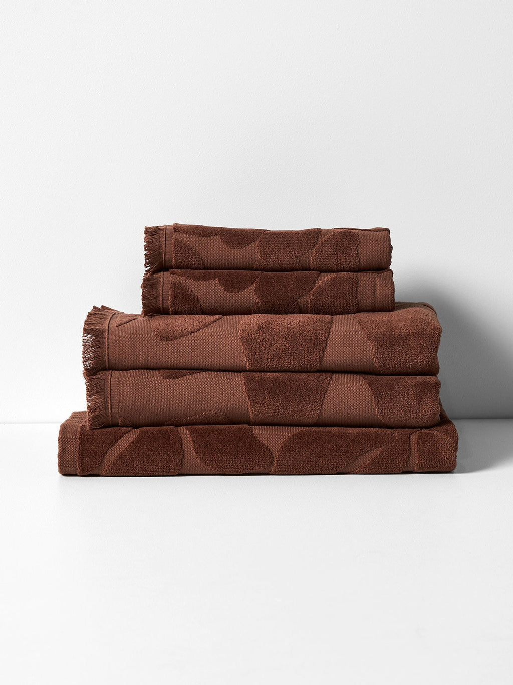Palma Fringe Bath Towel Set in Clove
