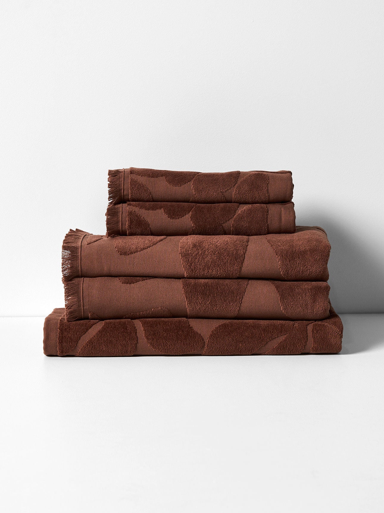 Palma Fringe Bath Towel Set in Clove