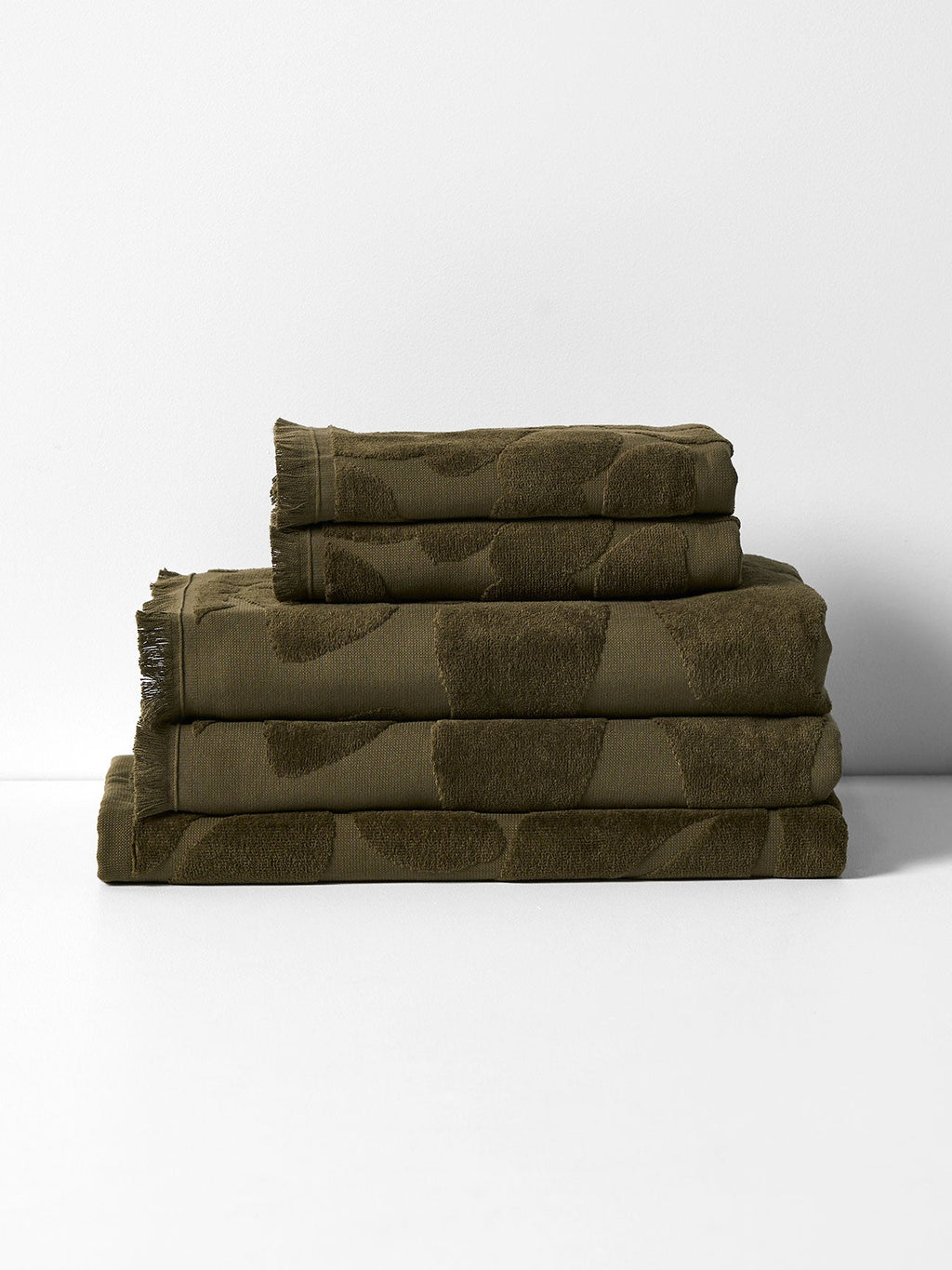 Palma Fringe Bath Towel Set in Caper