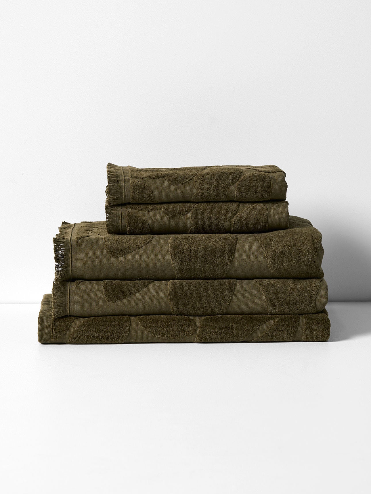 Palma Fringe Bath Towel Set in Caper