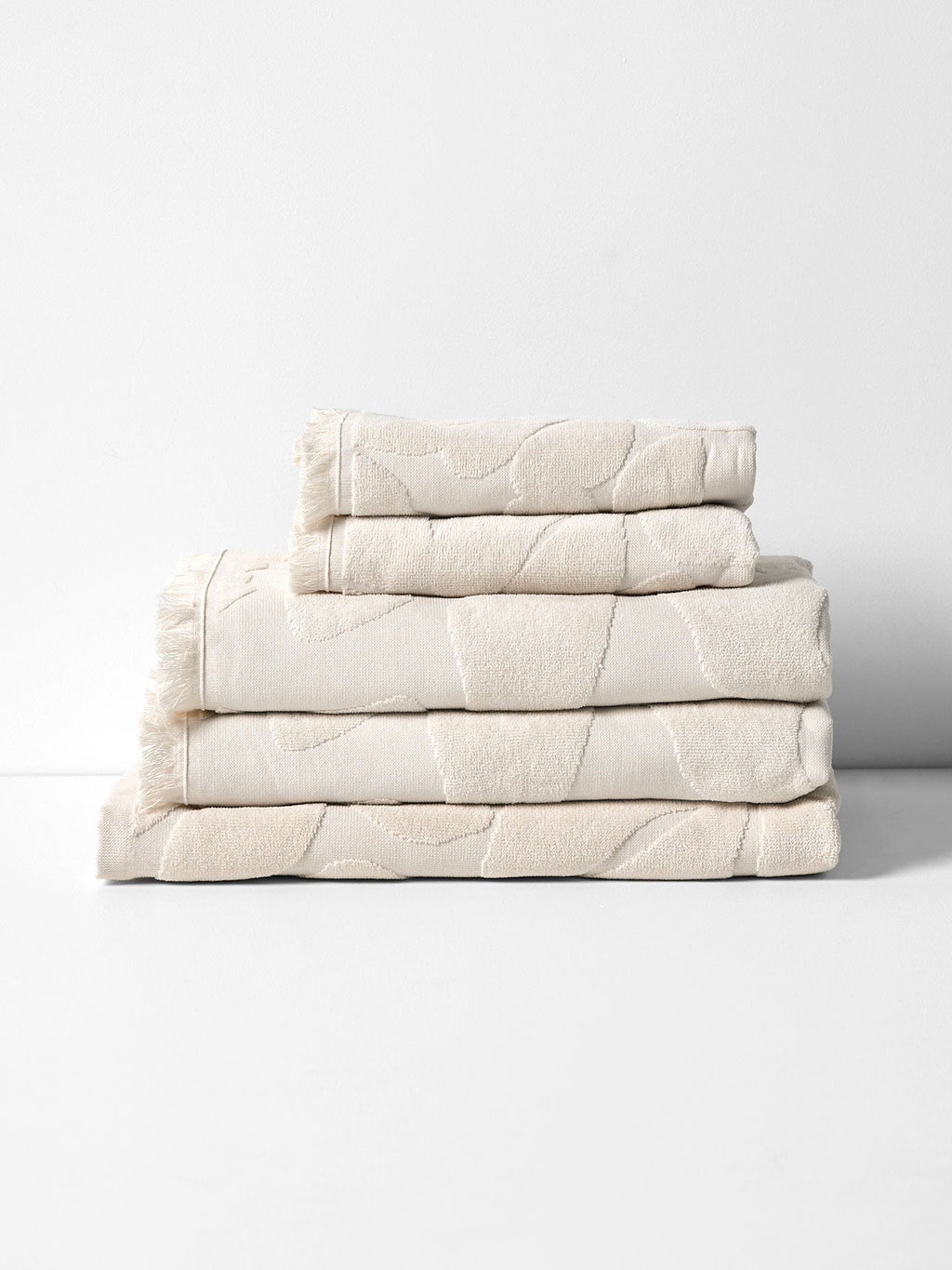 Palma Fringe Bath Towel Set in Sand